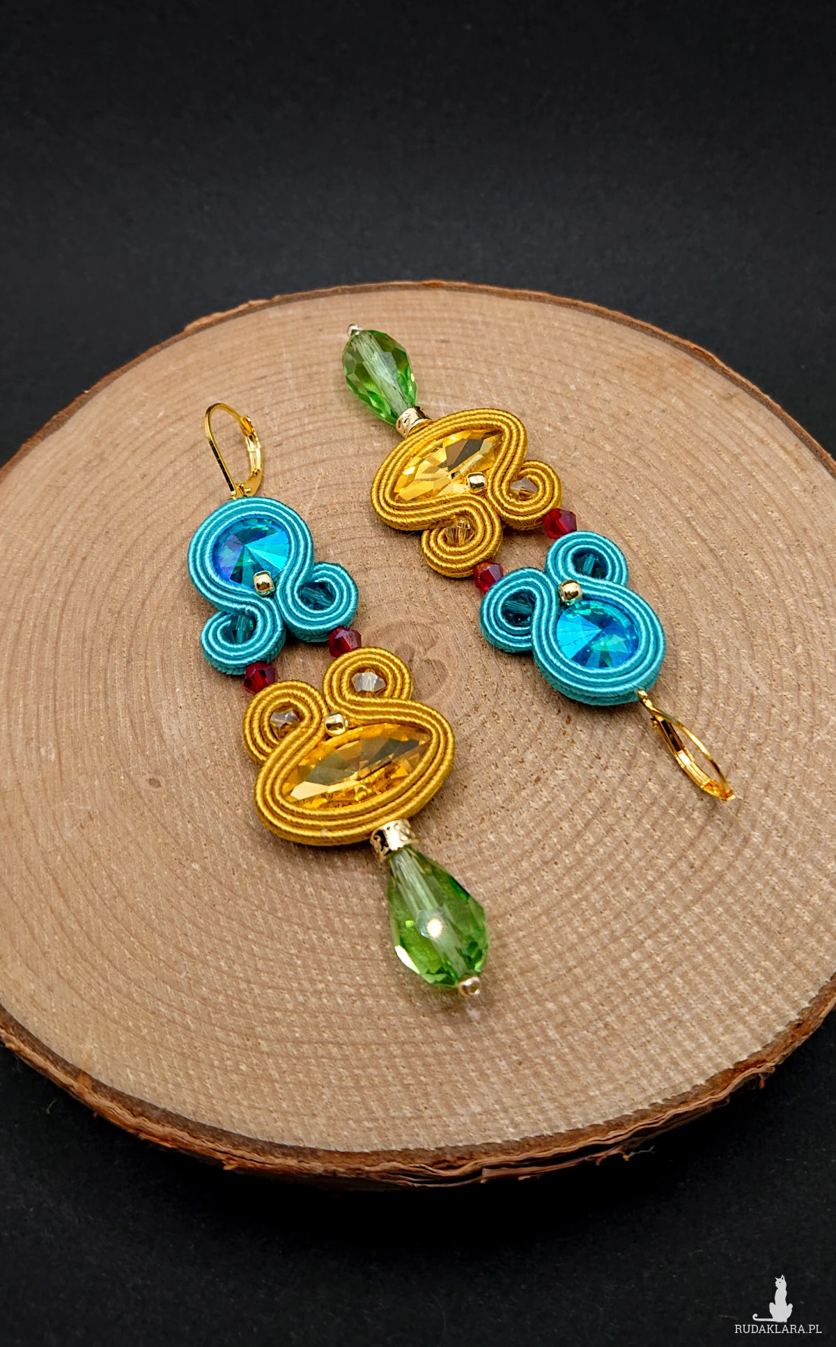 KOLOROWE KOLCZYKI SUTASZ Z KRYSZTAŁKAMI 9